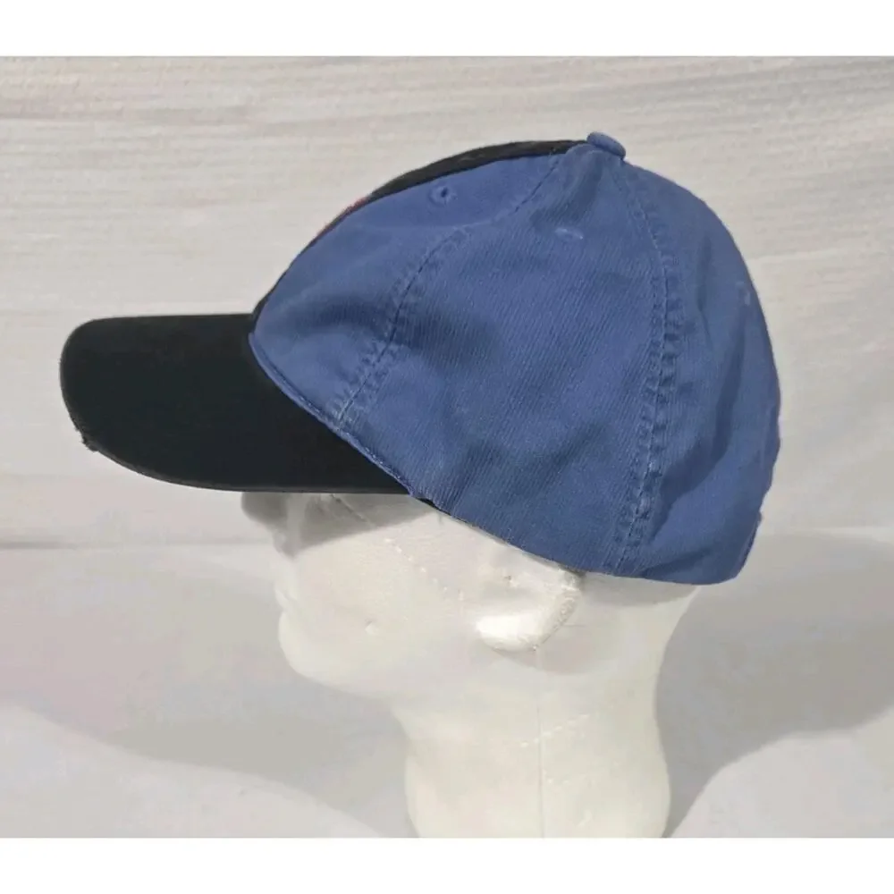 Vintage Nike Strapback Hat Blue Black Circle NIKE Logo Cap OSFA